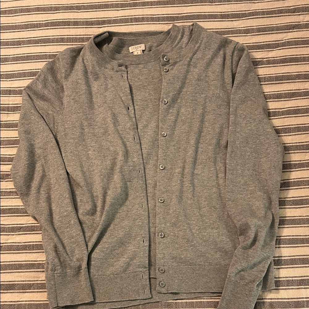 Jcrew women’s grey shell and cardigan sweater set